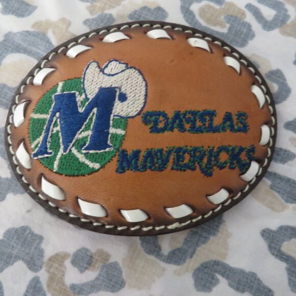❤️Rare DALLAS MAVERICKS Embroidered Leather Belt Buckle main image 4